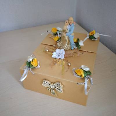 Dekoration Geschenkbox zur Goldenen Hochzeit - Goldhochzeit - 50. Hochzeitstag