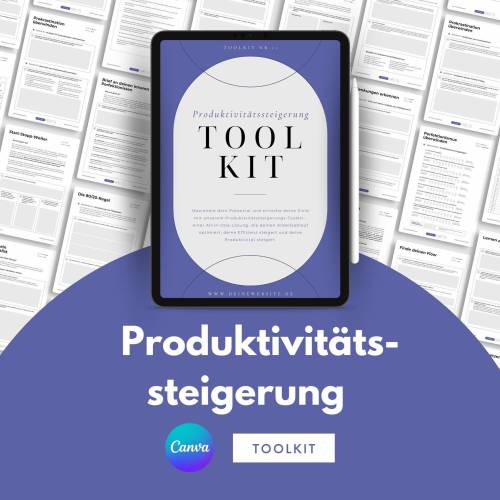 Produktivitätsübungen Canva Bundle für Coaches, 35+ Übungsblätter beliebig & individuell anpassbar, Werkzeugkiste zum Th
