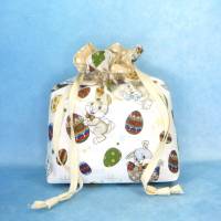 Krimskramsbeutel (M) mit bunten Osterhasen | Spielzeugbeutel für Kinder | Geschenkbeutel für Ostern Bild 2