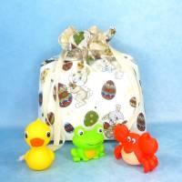 Krimskramsbeutel (M) mit bunten Osterhasen | Spielzeugbeutel für Kinder | Geschenkbeutel für Ostern Bild 4