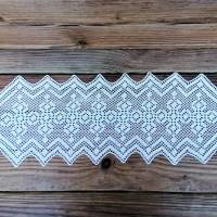 Häkeldeckchen Häkeldecke Decke Tischläufer weiß Handarbeit häkeln 80 cm Bild 2