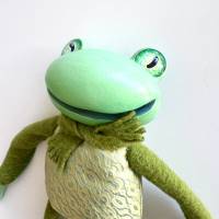 Froschhandpuppe für märchenhaftes Puppenspiel, Frosch, Frosch Figur, Handpuppe, Puppentheater, Marionette, Stockpuppe Bild 2