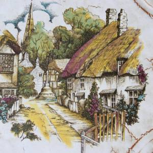 3er Set Wandfliesen mit dörflichen Motiven Cottage Style Vintage 80er Jahre Bild 5