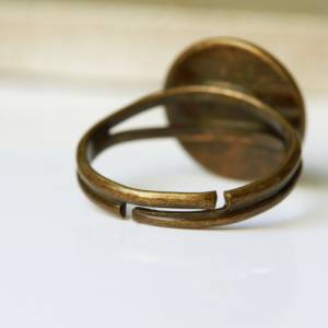 Ring gepresste Blüten Dillblüte Gießharz bronzefarbener Vintage Style oder modern silber Naturschmuck Bild 3
