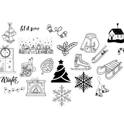 Winterliche Illustrationen Bundle  - Plotterdatei - SVG Download Datei - Basteln - DIY - Cricut 