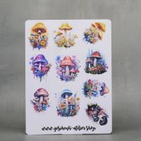 Stickersheet / Stickerbogen Magische Pilze 10 Sticker pro Blatt Bild 3