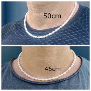 Süßwasserperlen Halskette unisex eine Naturperlenkette als Perlen Choker oder Perlenkette als modernes Geschenk für ihn Bild 2