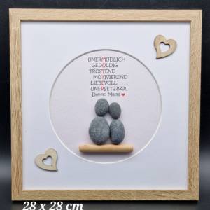 Liebevoll handgefertigtes Steinbild für die liebe Mama zum Muttertag Bild 1