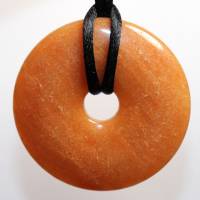 Aventurin (Donut) | Halskette mit Band --- Stein-Größe: 45 mm Bild 3