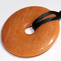 Aventurin (Donut) | Halskette mit Band --- Stein-Größe: 45 mm Bild 5