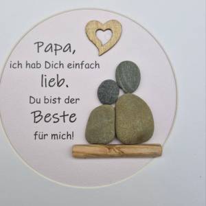 Liebevoll handgefertigtes Steinbild für den lieben Papa zum Vatertag Bild 2