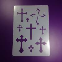Schablone Kreuz Cross Gothic 9 Motive - BT26 Bild 1
