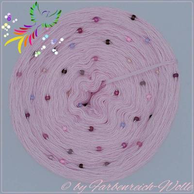 Farbenreich-Wolle Perlenbobbel "AGLAIA" - mit Rocailles - 4-fädig, Bobbel