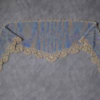 Dreieckstuch, Schaltuch aus handgefärbter Wolle mit Seide, gestrickt und gehäkelt, Schal, Stola Bild 5
