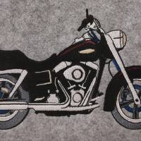 besticktes Filztäschchen hell - Motorrad (auf Wunsch personalisierbar) Bild 4