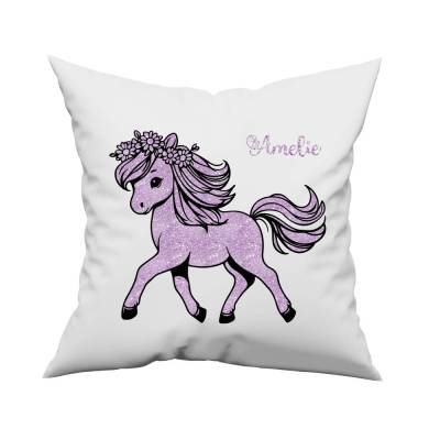 Bügelbild Pferd in mega Glitzer Wunschfarbe zum aufbügeln- mit oder ohne Namen - Personalisierbares Bügelbild