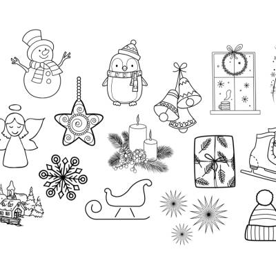Winterliche Illustrationen Bundle  - Plotterdatei - SVG Download Datei - Basteln - DIY - Cricut 