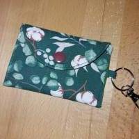 Mini-Bag, Visitenkartentasche, Sammelkartentasche -  Grün Blumen Bild 1