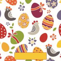 Verschenkidee Ostern * 20 Lunchservietten bunte Hühner mit Ostereiern inkl. 2 passender Postkarten Bild 3