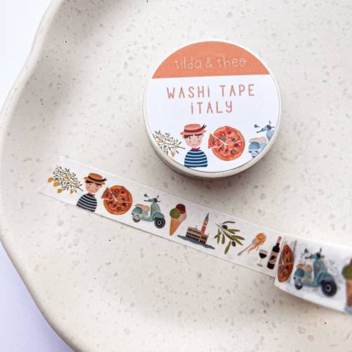 Washi Tape Italien Klebeband Reise Bella Italia - Italy Washi Tape - Masking Tape Bullet Journal Italienreise - Sommerur