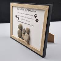 Steinbild für Hunde Liebhaber - Hundoholic mit zwei Personen Bild 2