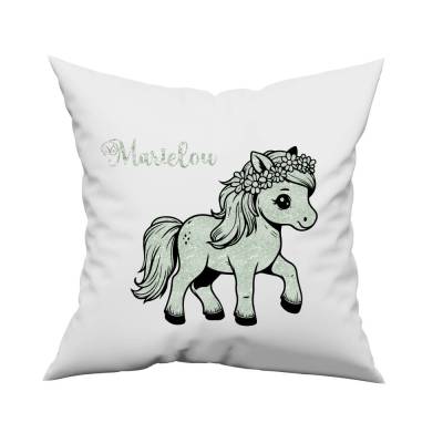 Bügelbild Pferd in mega Glitzer Wunschfarbe zum aufbügeln- mit oder ohne Namen - Personalisierbares Bügelbild