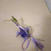 Geschenkaufleger, Blumenstrauß zum basteln , dekorieren - Tischdeko oder Geschenken rosa, lila ,lavendel, weinrot 13 cm Bild 2