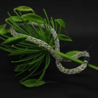 zarte anschmiegsame Silberkette, Schlangenkette gestrickt aus Silberdraht Bild 4