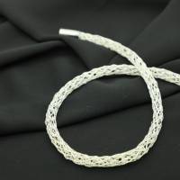 zarte anschmiegsame Silberkette, Schlangenkette gestrickt aus Silberdraht Bild 6