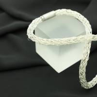 zarte anschmiegsame Silberkette, Schlangenkette gestrickt aus Silberdraht Bild 8