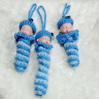 Baby Glückswürmchen, Sorgenwürmchen mit Puppenkopf Bild 4