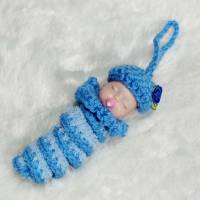 Baby Glückswürmchen, Sorgenwürmchen mit Puppenkopf Bild 7