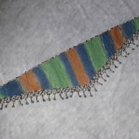 Dreieckstuch, Schaltuch aus handgefärbter Wolle mit langem einzigartigem Farbverlauf, gestrickt und gehäkelt, Schal Bild 3