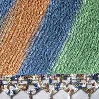 Dreieckstuch, Schaltuch aus handgefärbter Wolle mit langem einzigartigem Farbverlauf, gestrickt und gehäkelt, Schal Bild 4