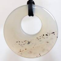 Achat (Donut) | Halskette mit Band --- Stein-Größe: 40 mm Bild 1