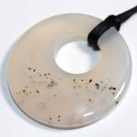 Achat (Donut) | Halskette mit Band --- Stein-Größe: 40 mm Bild 4