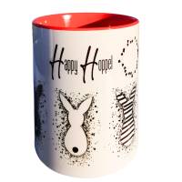 Happy Hoppel Osterhase auf Tasse für Kaffee oder Tee ein originelles Geschenk Bild 2