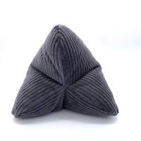 Leseknochen/Nackenkissen aus dunkelgrauem Baumwollcord, handgemacht Bild 3
