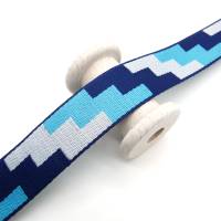 Gurtband "Pixel" blau/weiß, Breite ca. 38mm, Polycotton Bild 1