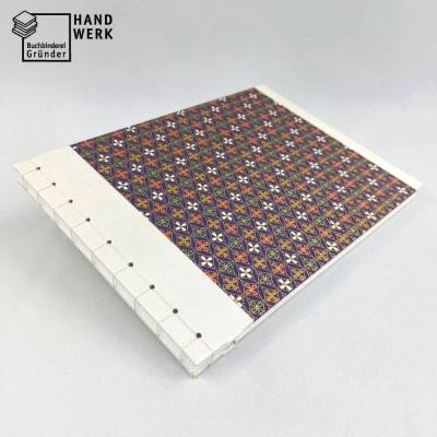 Notizbuch, Japanbindung, perle metallic, 18 x 25 cm, handgefertigt,