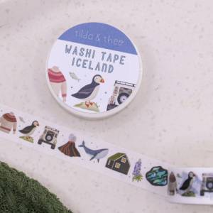 Washi Tape Island Klebeband Reise Skandinavien - Iceland Washi Tape - Masking Tape Bullet Journal Italienreise - Washi T Bild 1