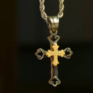 Edelstahl Kreuz Kette in verschiedenen Varianten als stylisches Geschenk für ihn oder sie als moderner unisex Schmuck Bild 3