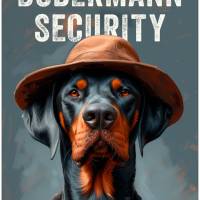 Hundeschild DOBERMANN SECURITY, wetterbeständiges Warnschild Bild 1