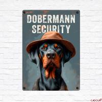 Hundeschild DOBERMANN SECURITY, wetterbeständiges Warnschild Bild 2