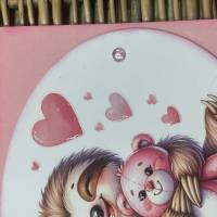 Grußkarte zum Valentinstag mit Faultier und Teddy - Hochzeitstag - für Verliebte - Geburtstag - Freund - Kindergeburtsta Bild 10
