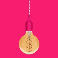 Minimalistische LED Lampe | Vintage Hängelampe | moderne Edison Pendelleuchte | pink Bild 1