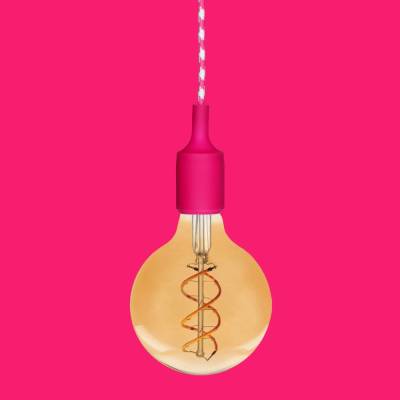 Minimalistische LED Lampe | Vintage Hängelampe | moderne Edison Pendelleuchte | pink