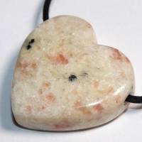 Sonnenstein (Herz) | Halskette mit Band oder Silber 925 --- Stein-Größe: 29 x 30 mm Bild 5