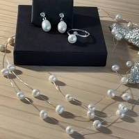 Extravagante Perlenkette,Mehrreihige Halskette mit Perlen,Perlencollier,Brautschmuck,Perlenschmuck,Hochzeitsschmuck, Bild 1