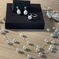 Extravagante Perlenkette,Mehrreihige Halskette mit Perlen,Perlencollier,Brautschmuck,Perlenschmuck,Hochzeitsschmuck, Bild 2